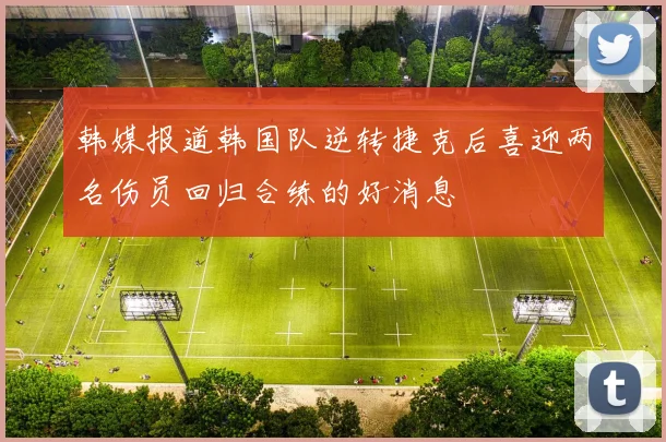 韩媒报道韩国队逆转捷克后喜迎两名伤员回归合练的好消息